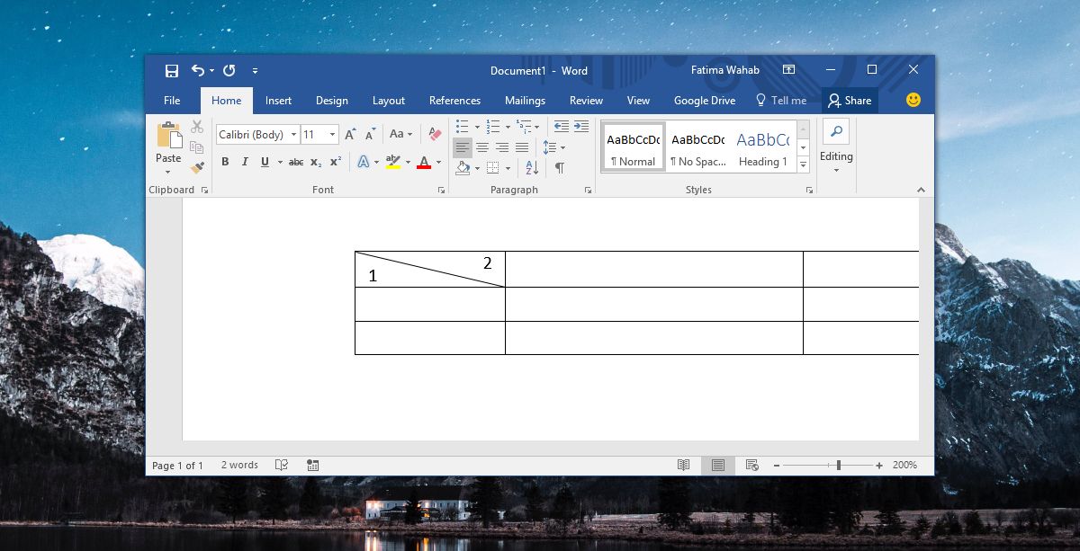 How To Diagonally Split A Cell In MS Word —