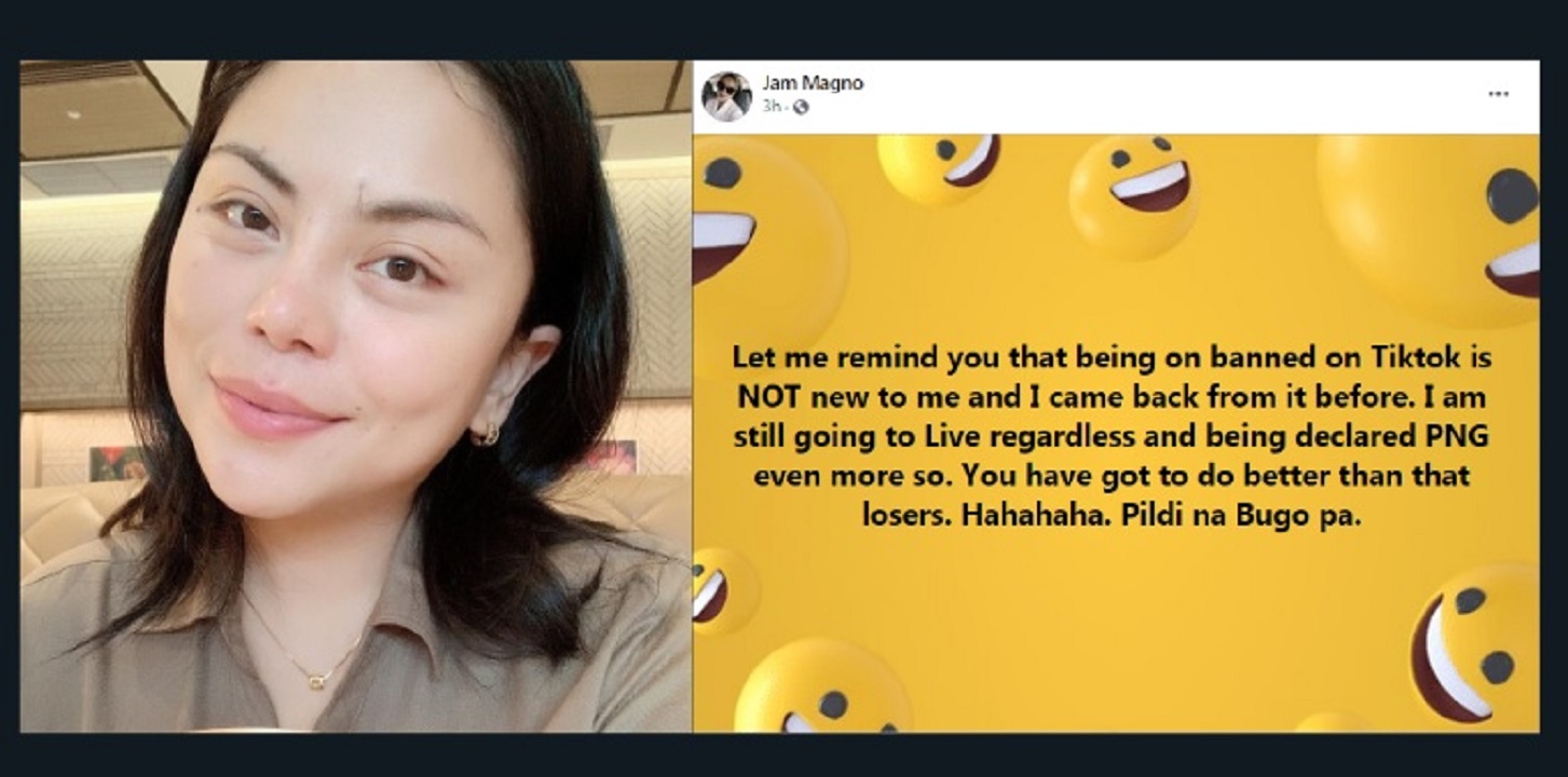 Jam Magno on Tiktok ban 'You have to do better than that losers' The