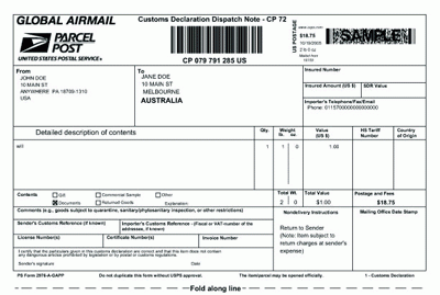 Print Blank Customs Form - Fillable Form 2025