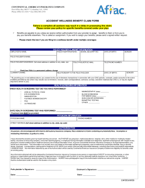 Printable Aflac Wellness Forms - Fillable Form 2025