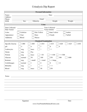 Printable Blank Urinalysis Forms - Fillable Form 2023