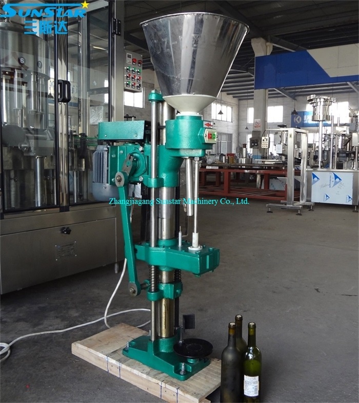 Semi automatic cork capping machine for wine bottle with cork stopper