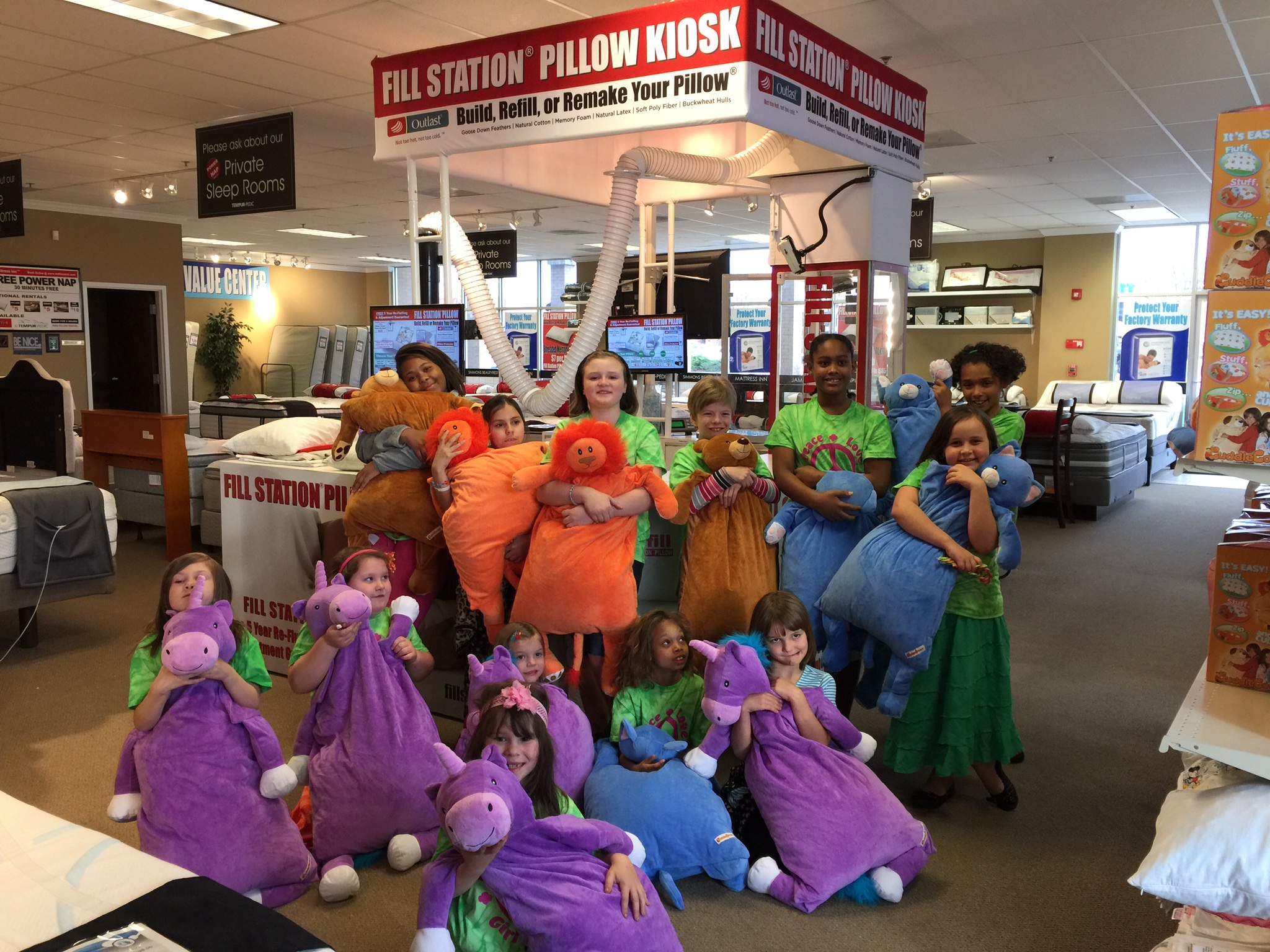 Book a Pillow Building Party! Fill Station® Pillow Kiosk Fill