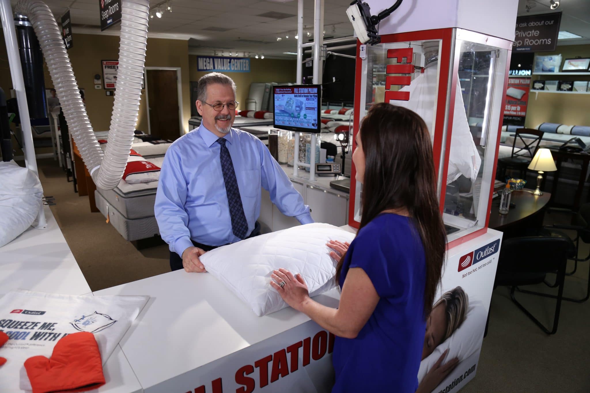 Naples Mattress Grand Opening Pillow Building Event Fill Station