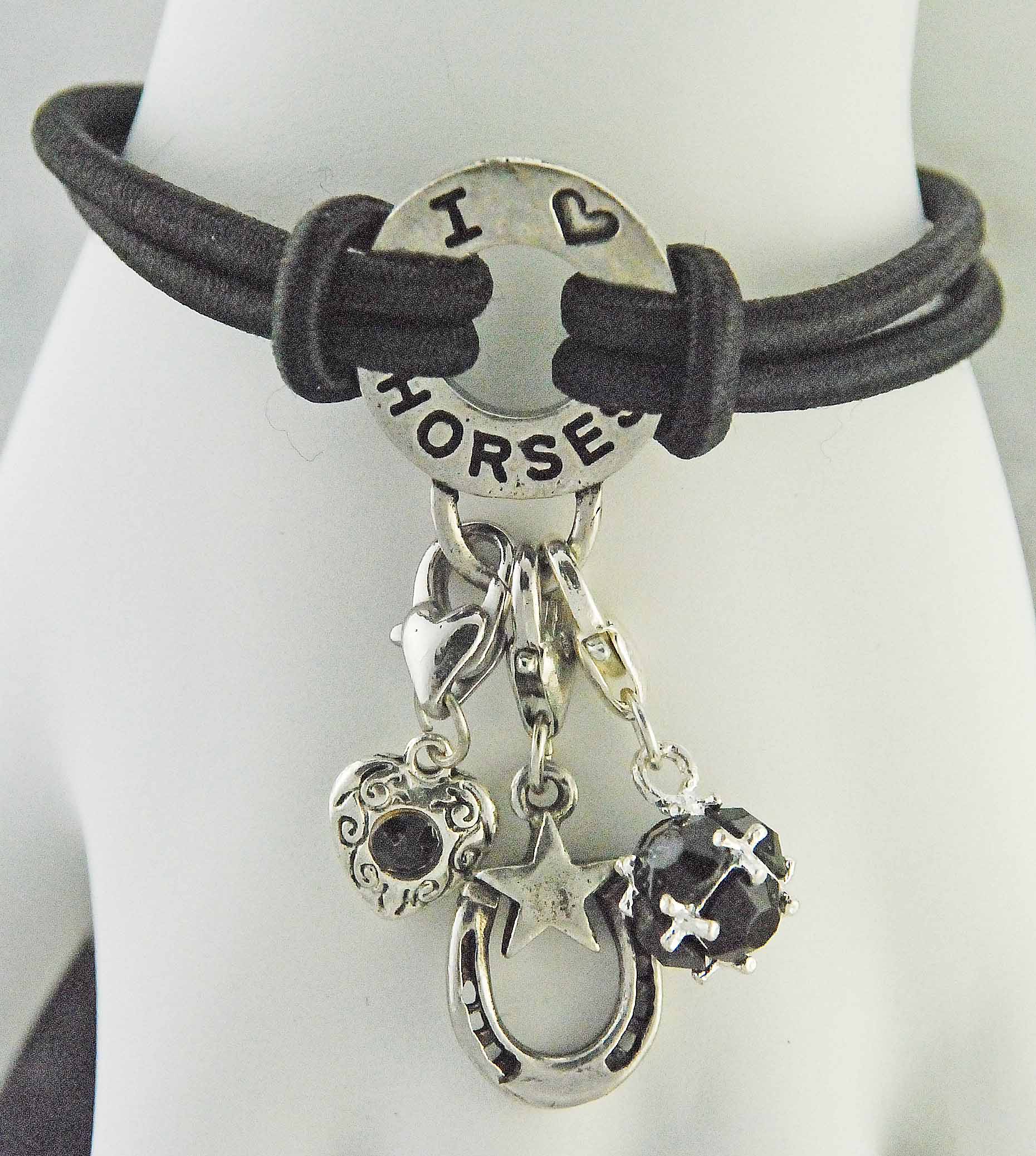 Black horse charm bracelet Filly & Co