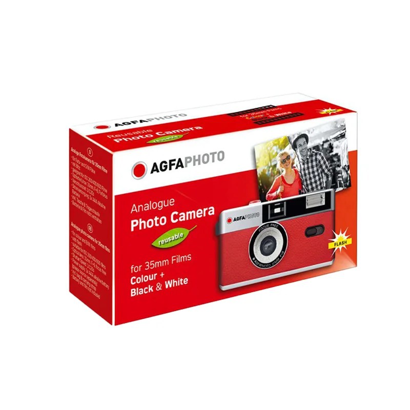 AgfaPhoto Analogue 35mm Reusable Camera (Red) Film Foto Store