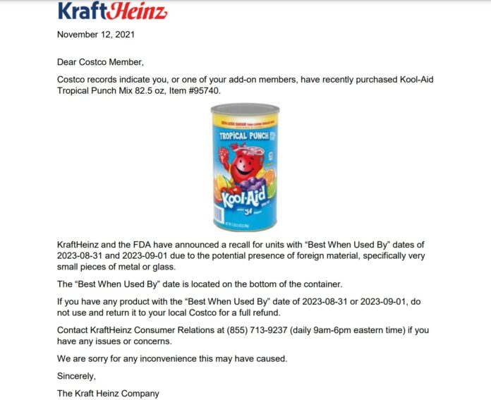 Costco Issues Recall of KoolAid After Finding It May Be Contaminated