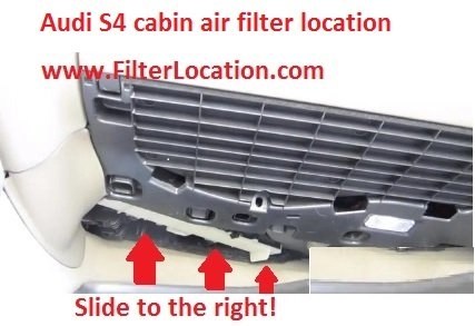 Audi S4 cabin air filter location | FilterLocation.com