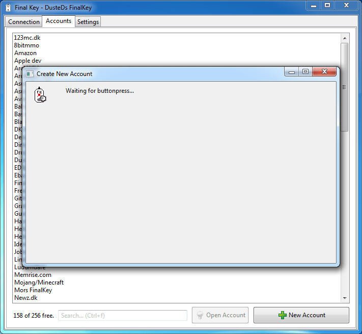 Using the FinalKeyGUI The FinalKey Encrypted Hardware Password Manager