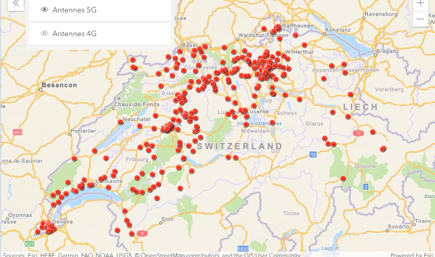 Couverture 5G Suisse Carte Suisse a annoncé mercredi la mise en service de la 5G sur