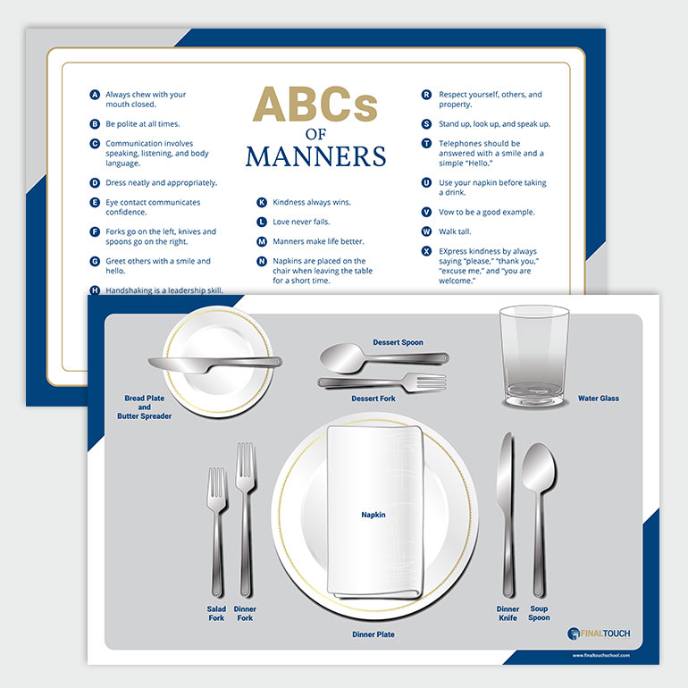 ABCs of Manners Placemat Final Touch