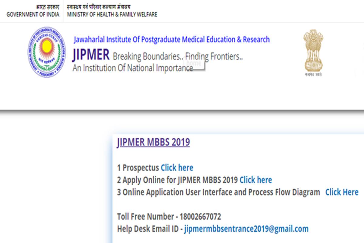 JIPMER MBBS 2019 JIPMER opens registration for MBBS course Education News The Financial Express
