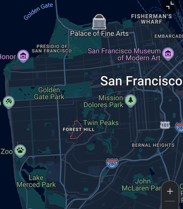 Where is Forest Hill, San Francisco? Forest Hill Map