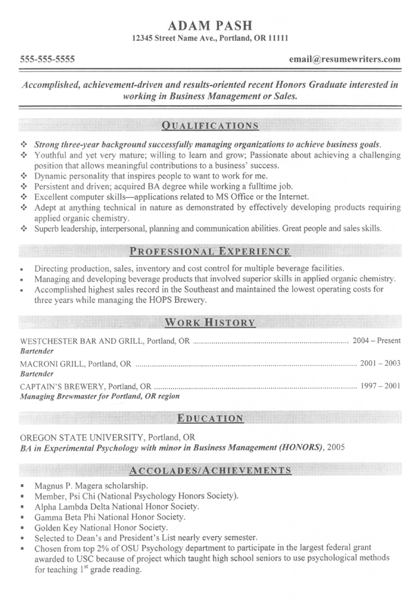 examples of good resumes for sales