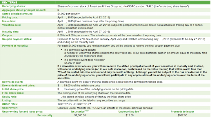 Single Stock Structured Notes Example - Downside Investment Protection