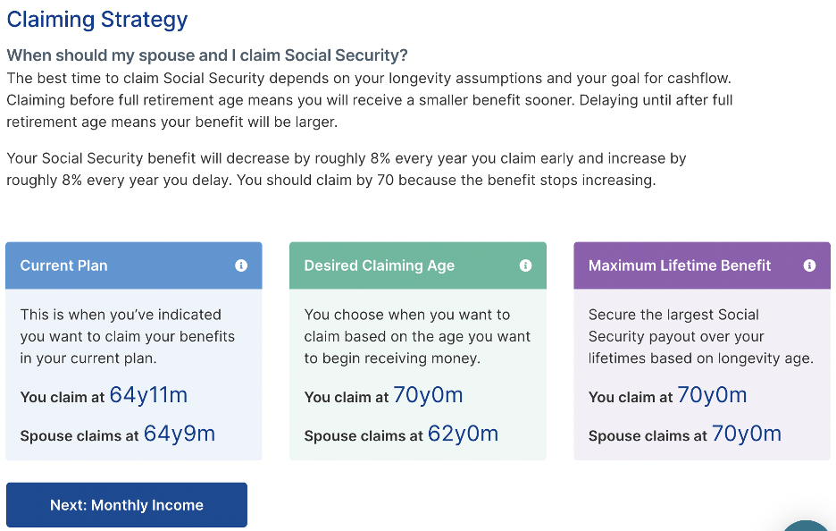 NewRetirement Claiming Strategy Feature