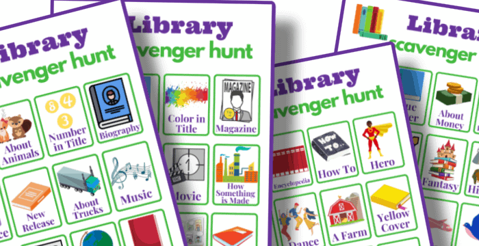 Library Scavenger Hunt - Find a Free Printable