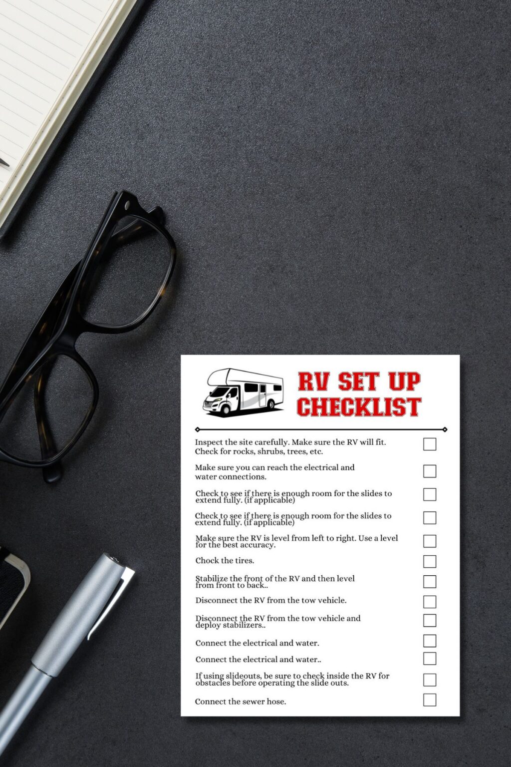 Free Printable RV Set Up Checklist Find a Free Printable