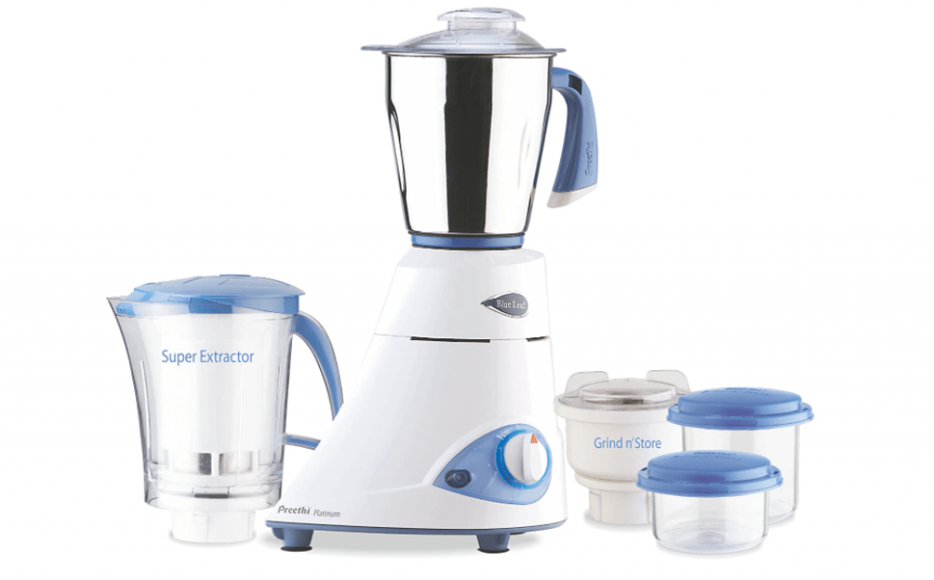 Preethi Blue Leaf Platinum 550 Watts 3 Jar Indian Mixer Grinder 110