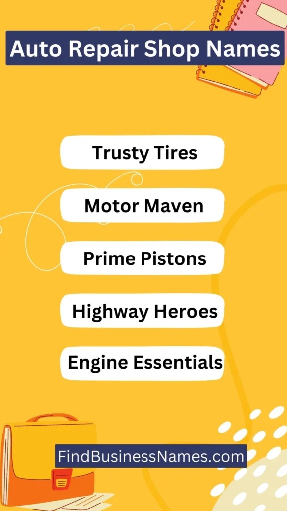 300+ Auto Repair Shop Names (Simple and Clever)