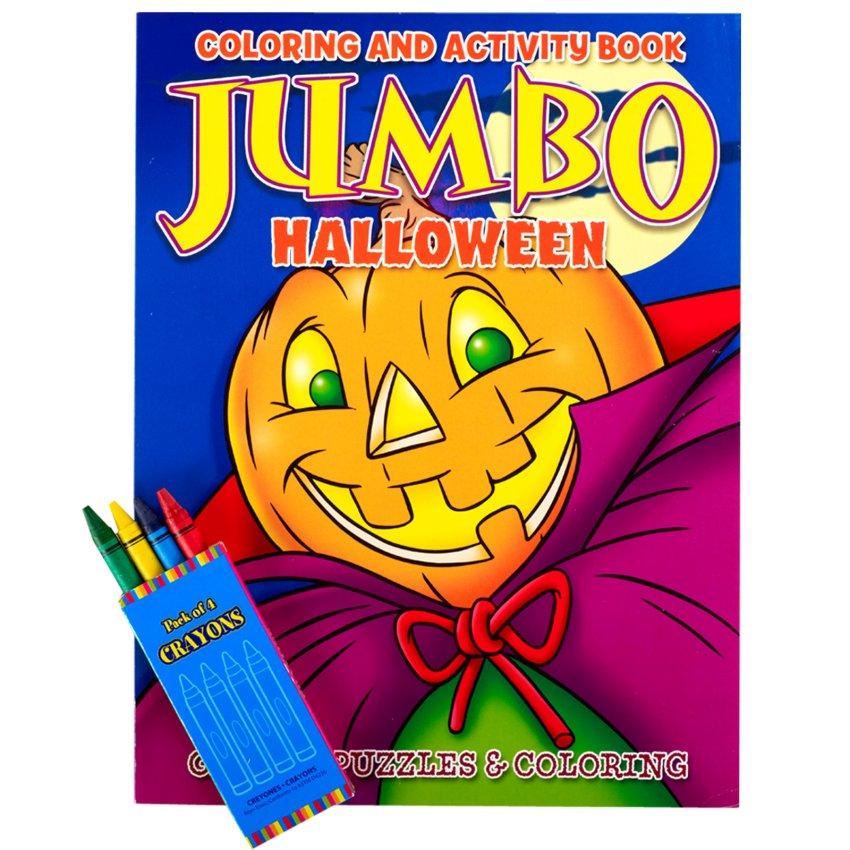 Halloween Jumbo Coloring Book with Crayons Set Halloween Costume