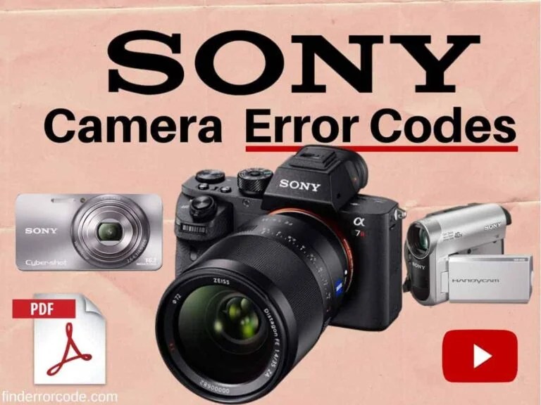 Sony Camera Error Codes Troubleshooting and Manual