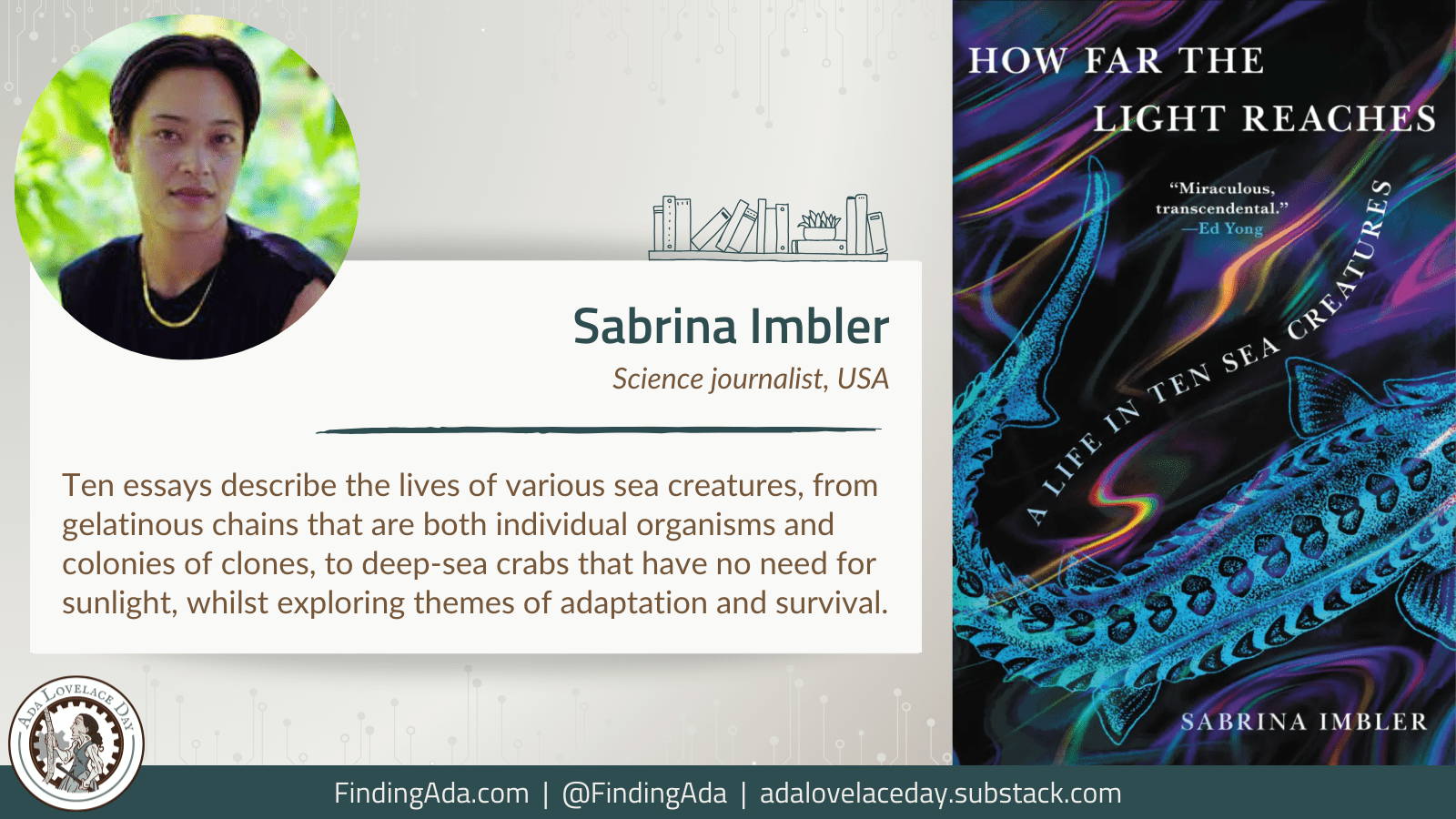 ALD23 Books How Far the Light Reaches A Life in Ten Sea Creatures, Sabrina Imbler Ada