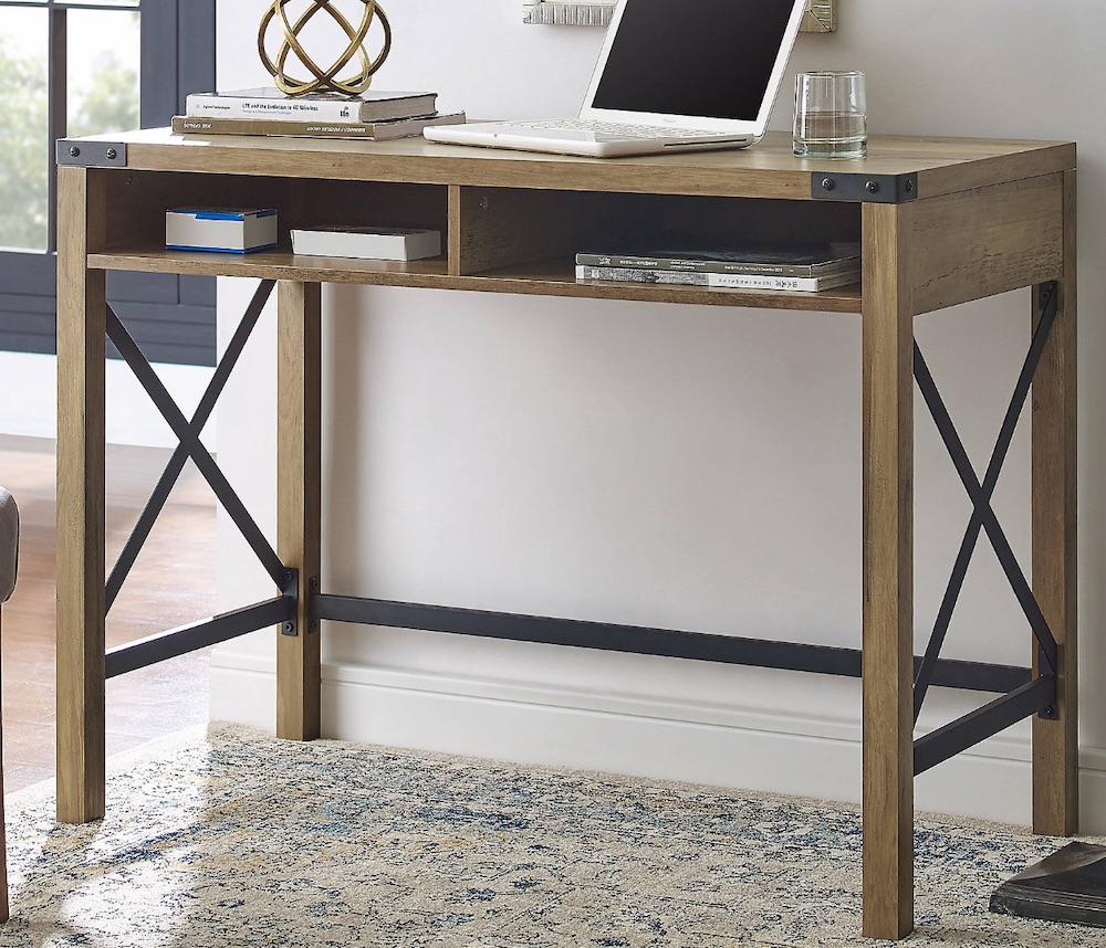 Easy to use and affordable Gray 47 inch Metal and Wood Home Office Desk