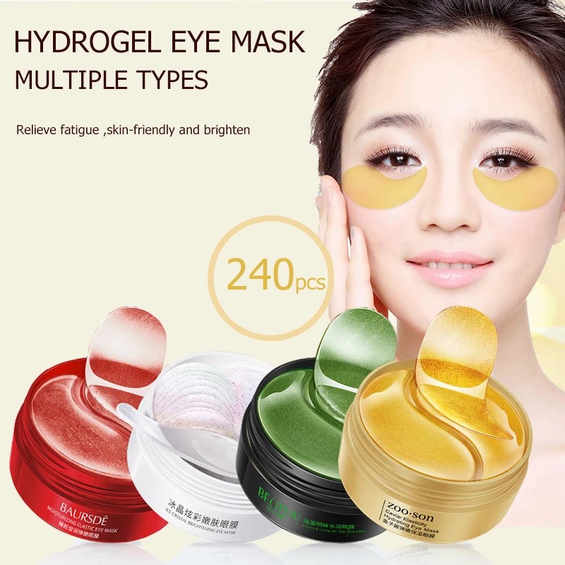 240pcs=120pairs Eye patches Hyaluron Acid & Gold & Seaweed & Black