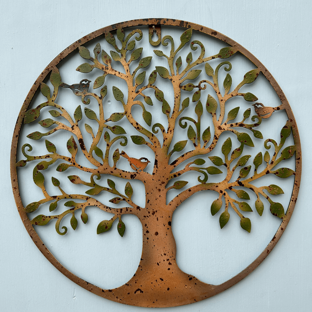 Rustic Green Leaf Tree Wall Plaque 40cm