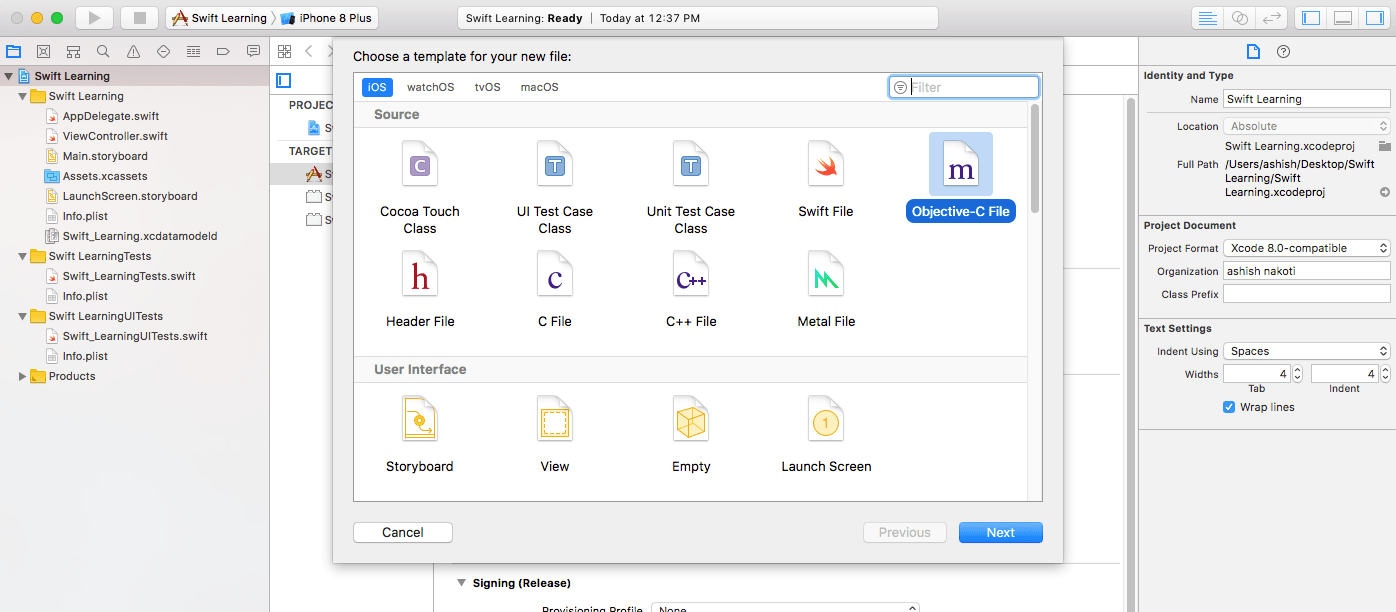 How to call ObjectiveC class in Swift project using Bridging Header