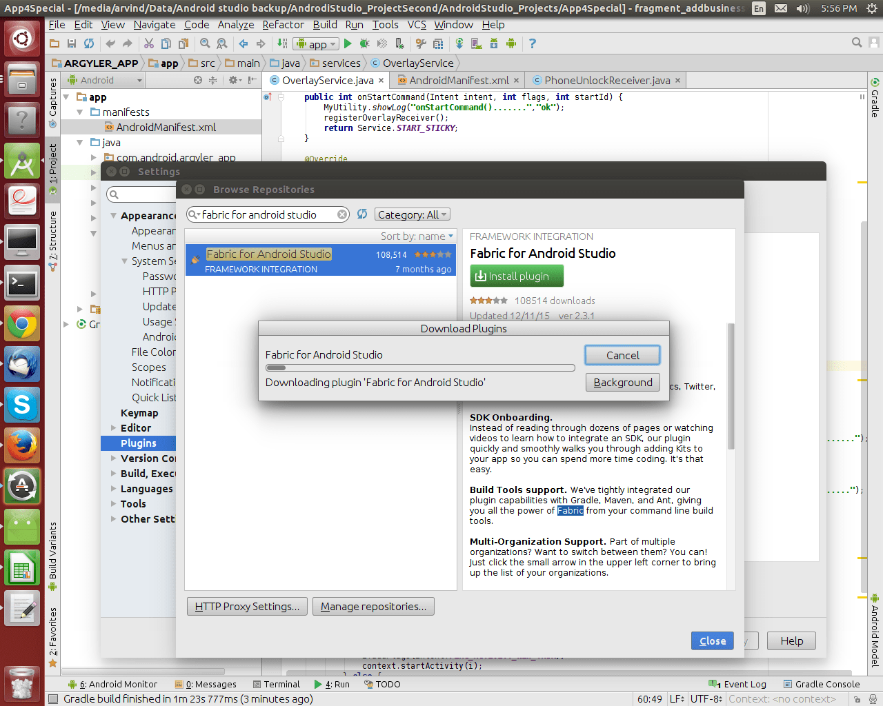 Installing twitter fabric to your android studio