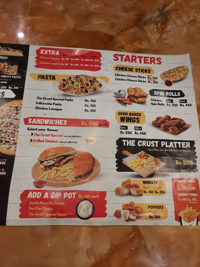 Crust Pizza Gujranwala Menu Find Pizza Menu Pizza Deals and Prices