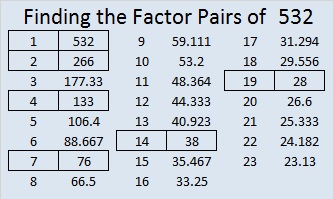532 Find The Factors