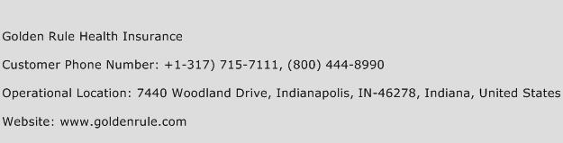 Golden Rule Health Insurance Phone Number Golden Rule Health Insurance