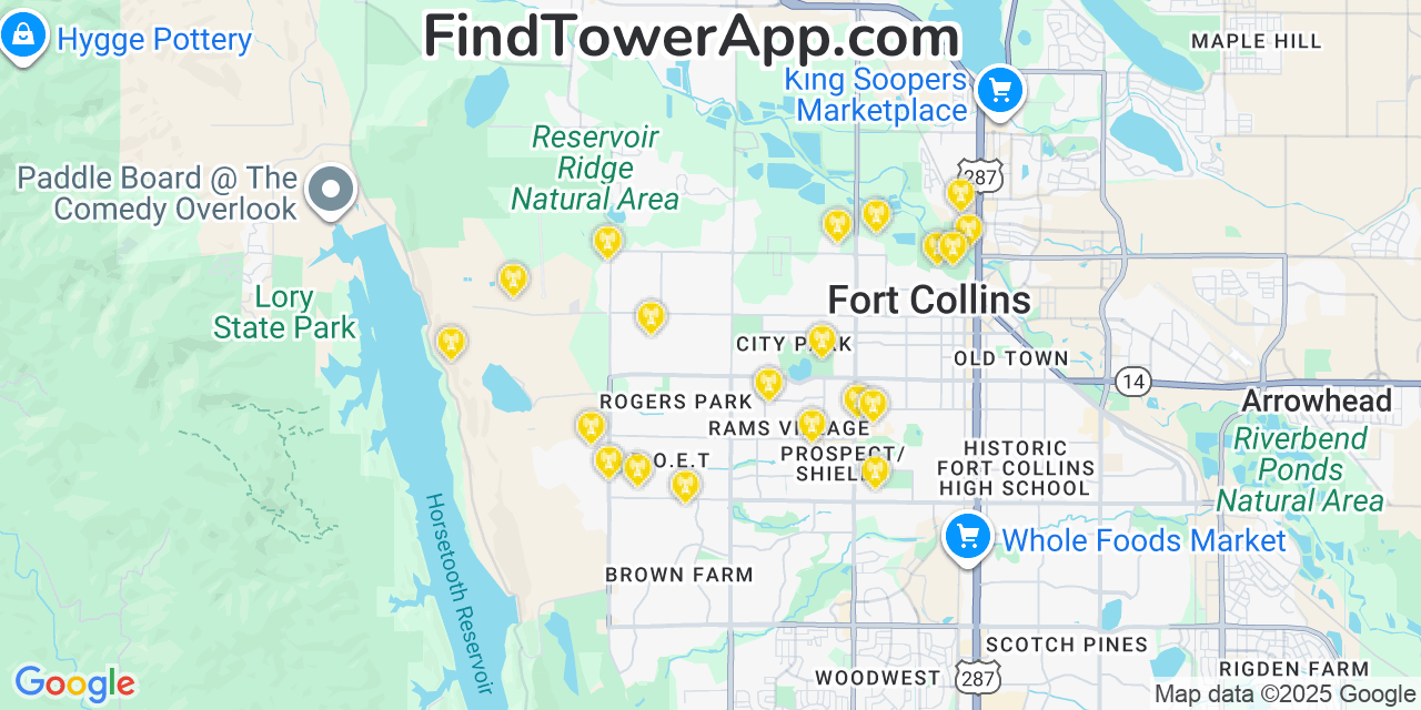 Laporte AT&T Cell Towers, Colorado FindTower App