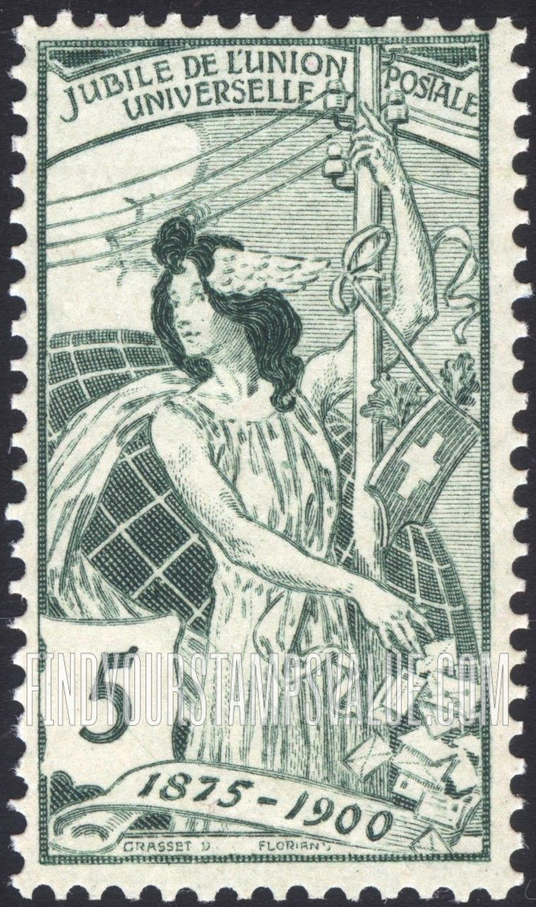 Valeur du timbre jubile de l union postale universelle 1900