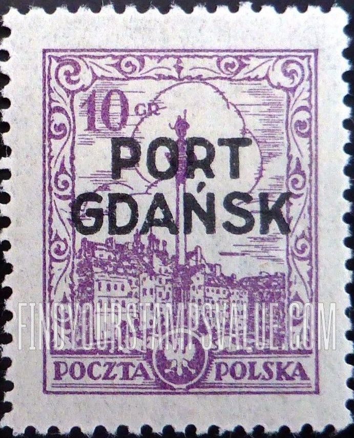 Value of polska 10 gr stamps