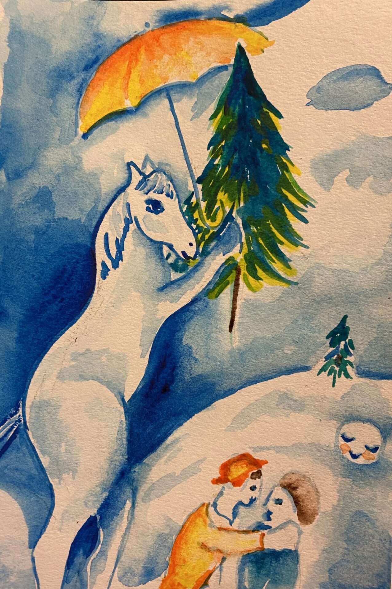 Marc Chagall Winter in Watercolor Fine Art Miracles