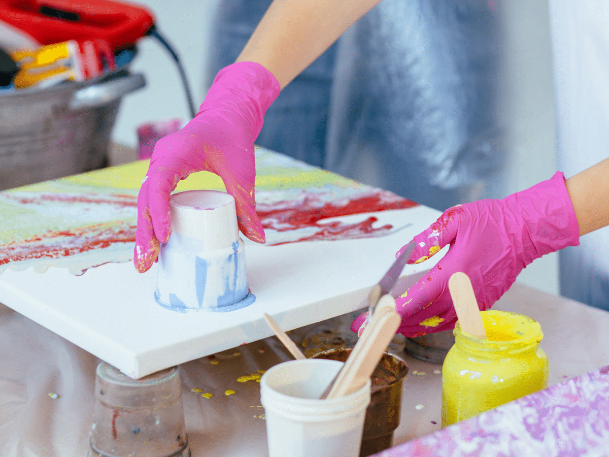 Flip Cup Acrylic Pour Technique