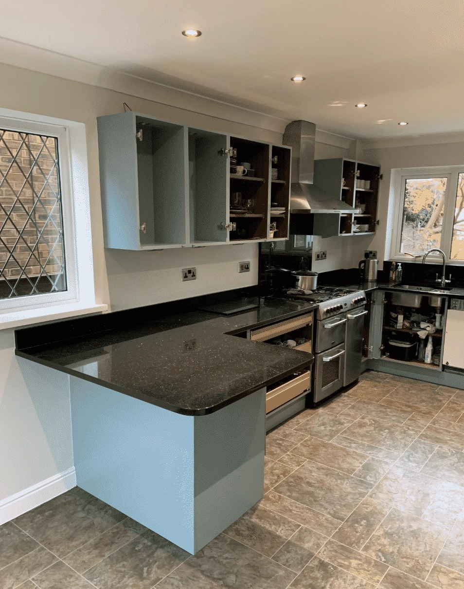 kitchen units spraying sprayers painting painters Fine Finish