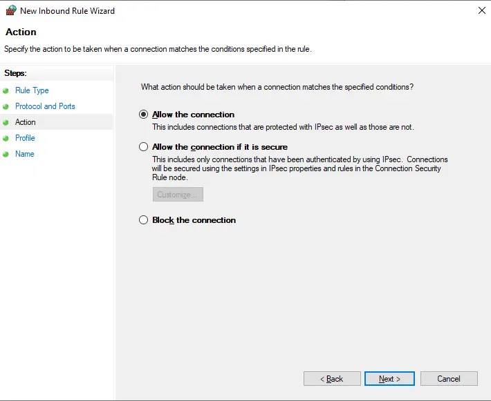 How to add a new rule to the Windows Firewall in Windows Server 2022