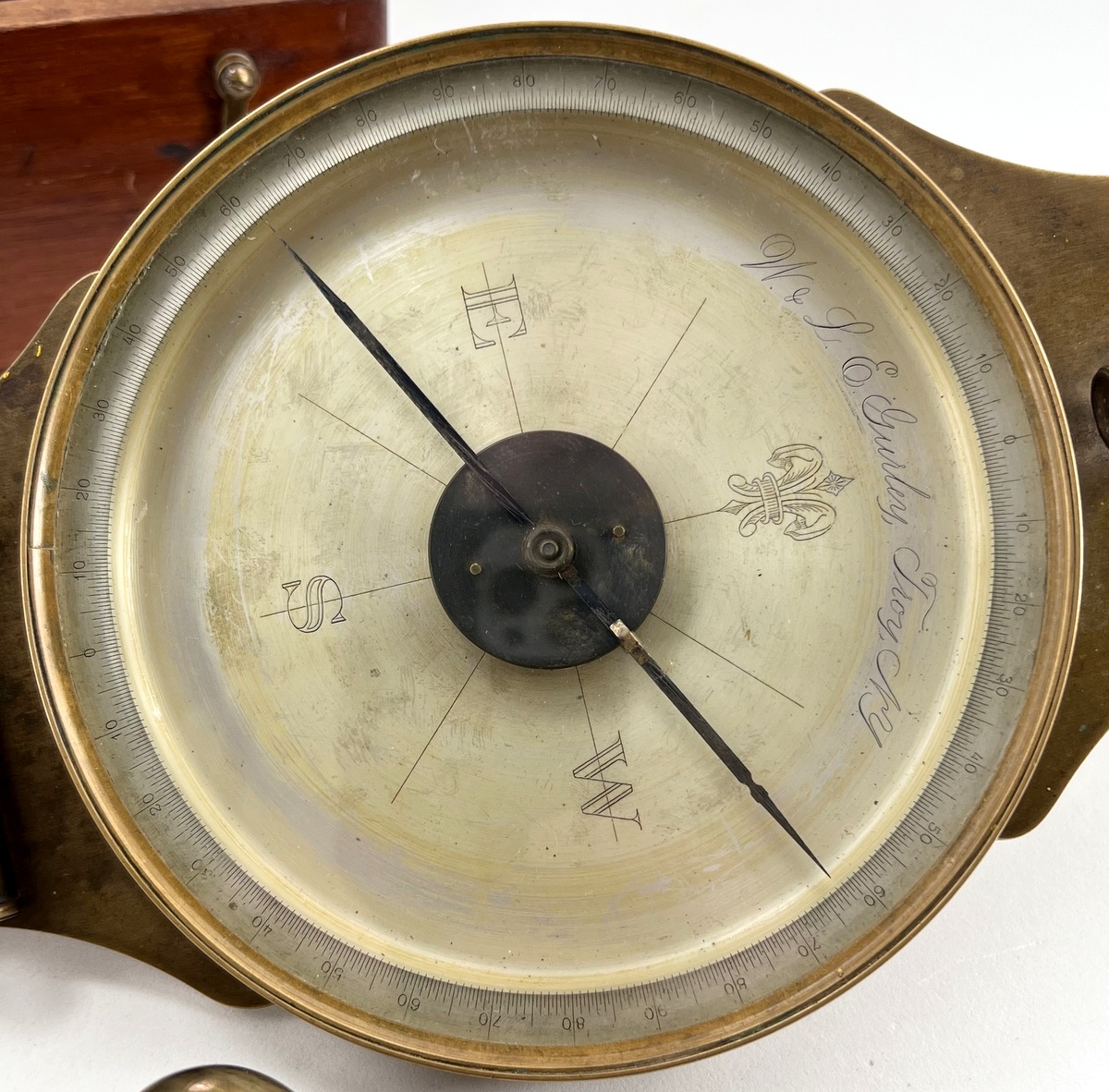 Products Large 19thC. Surveyor’s Compass Finer Things Antiques