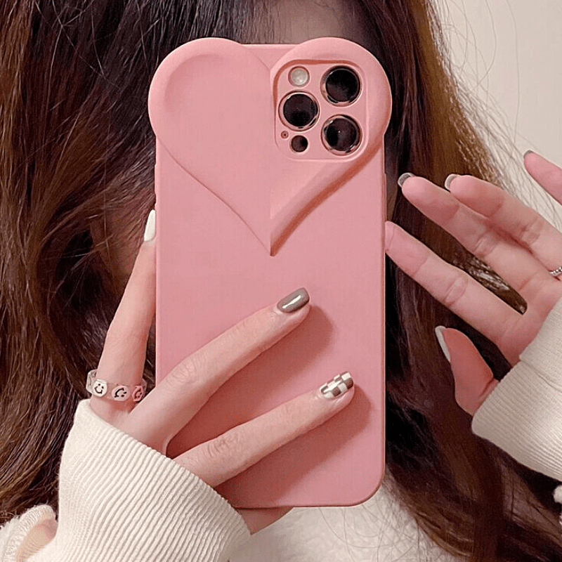 3D Pink Heart iPhone Case FinishifyStore