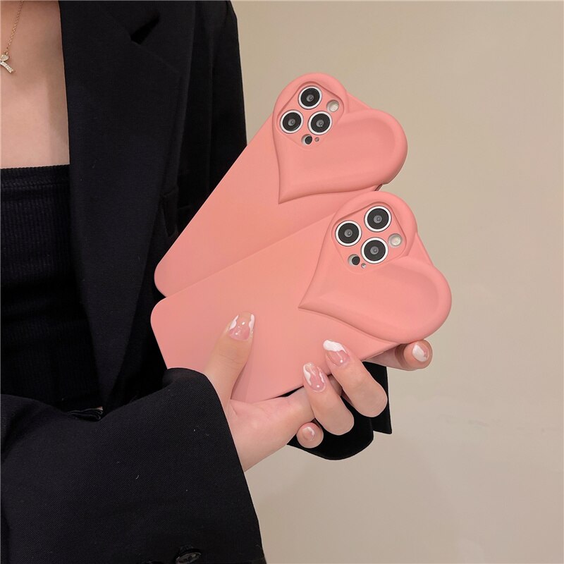 3D Pink Heart iPhone Case FinishifyStore