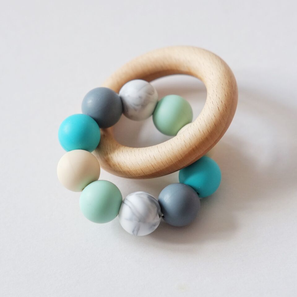 Teething ring made from BPA free silicone for those sore gums