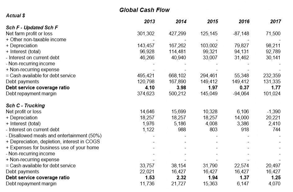 How to use Global Cash Flow Analysis FINPACK