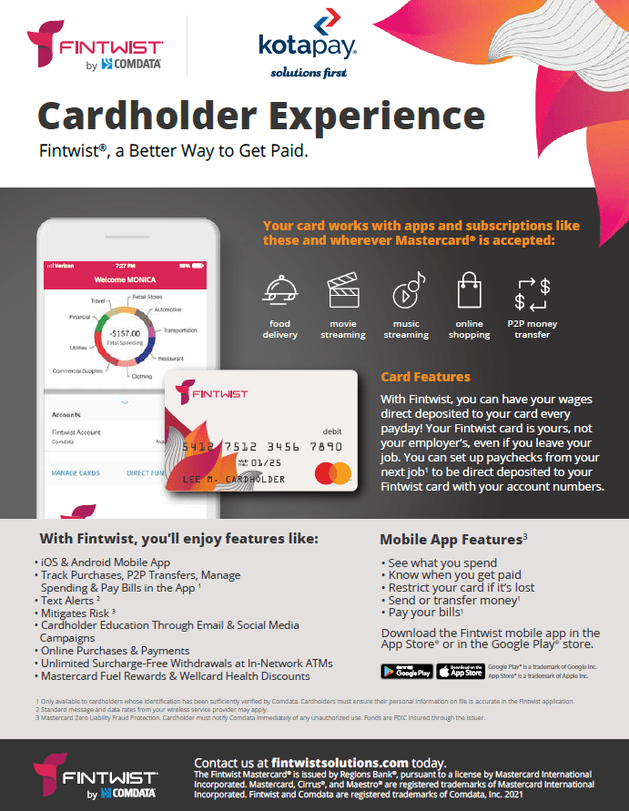 Fintwist Mastercard Paycard Program for Kotapay Portal Fintwist