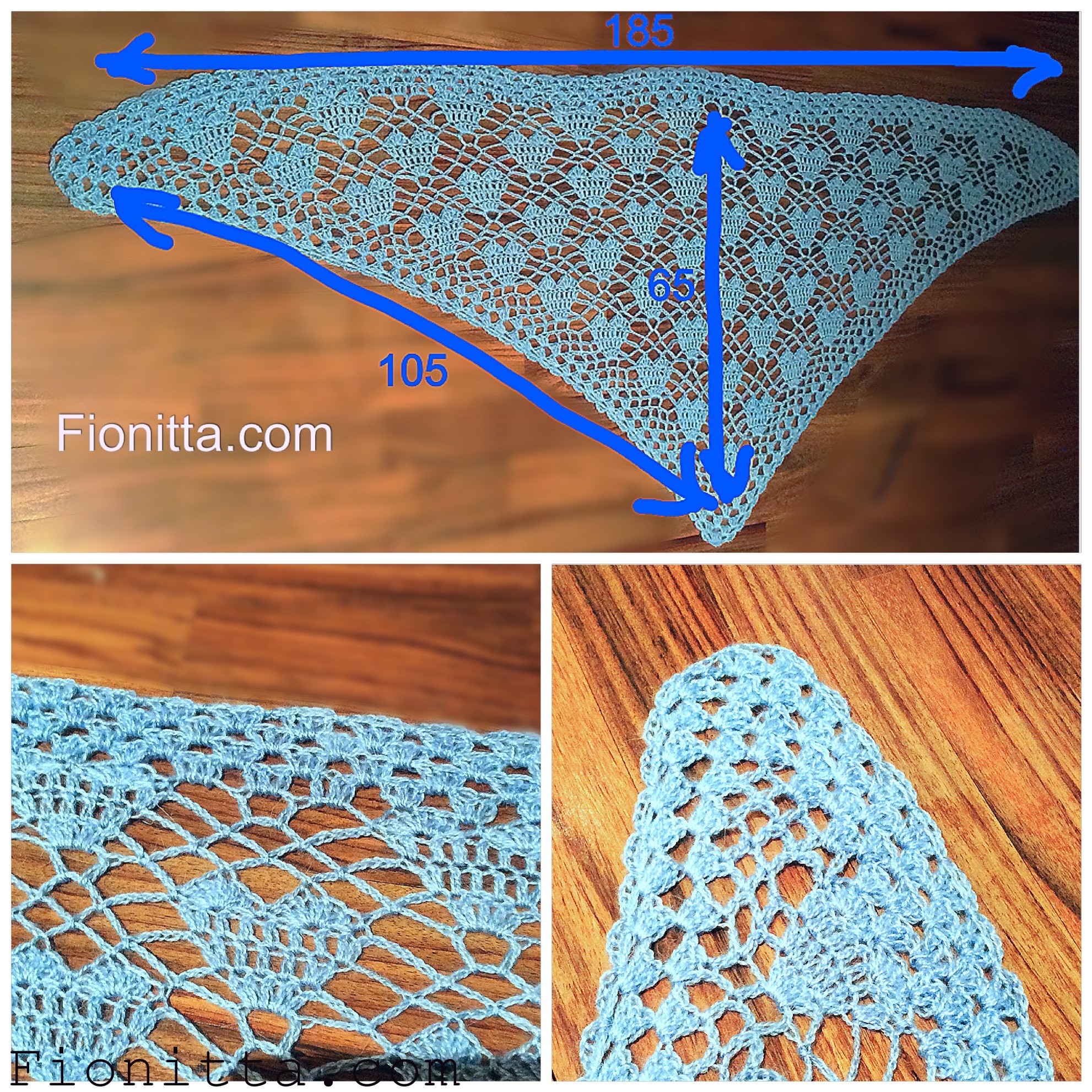 Heart shawl Fionitta crochet