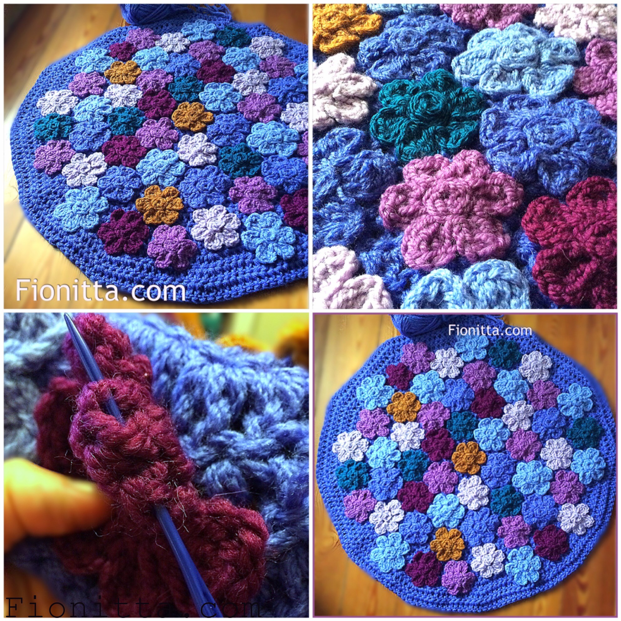 Crochet flower rug Fionitta crochet